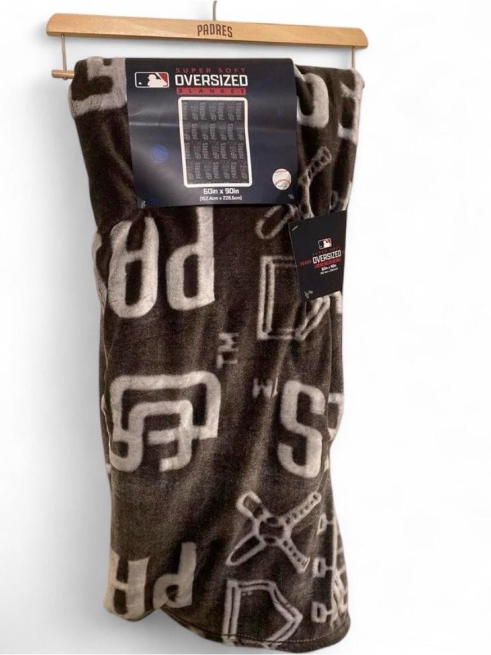MLB Oversized Plush San Diego Padres Blanket - Brown